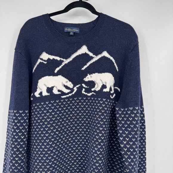 Brooks Brothers Polar Bear English  Lambswool Crewneck Sweater Womens size XL in - Picture 2 of 11